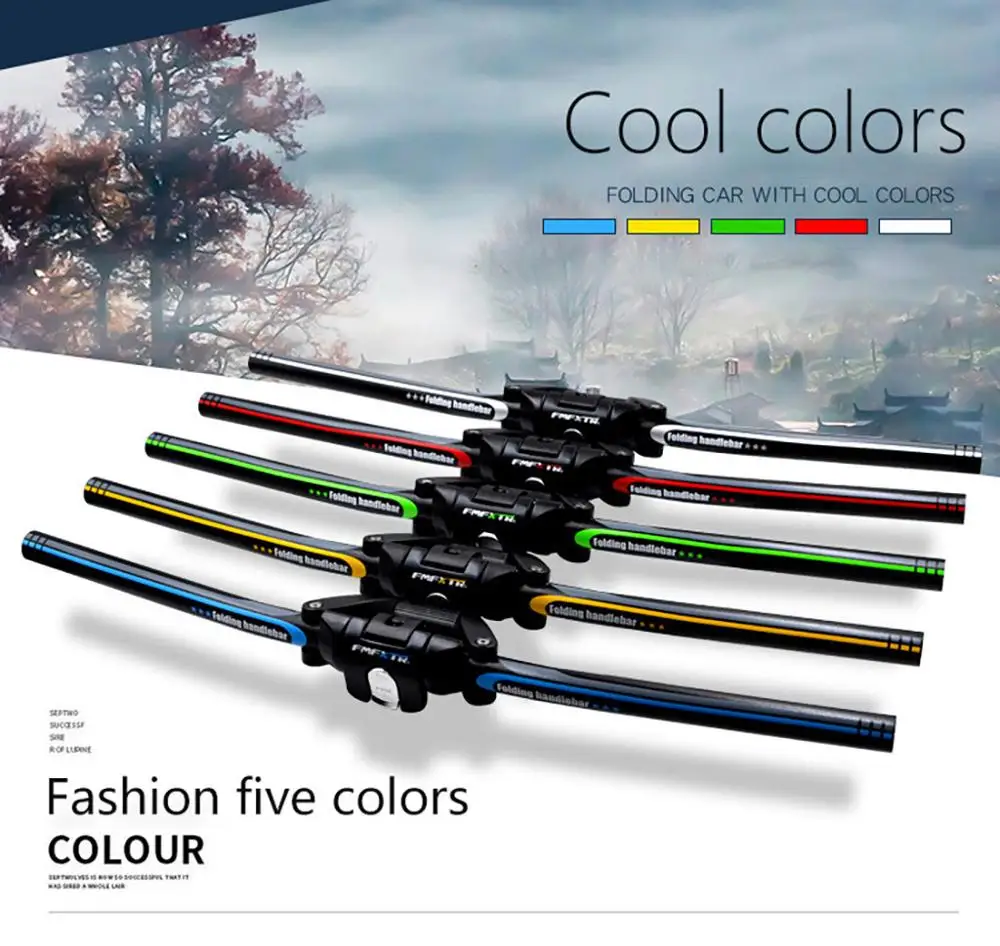 

Bicycle aluminum alloy faucet folding handle horizontal word 6061 high quality mountain folding handlebar 25.4mmx31.8mm 20O21