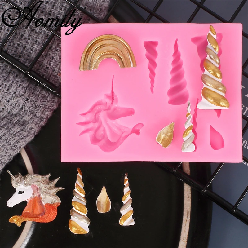 Силиконовые формы с единорогом Amoliy DIY для выпечки радужные помадные шоколадные