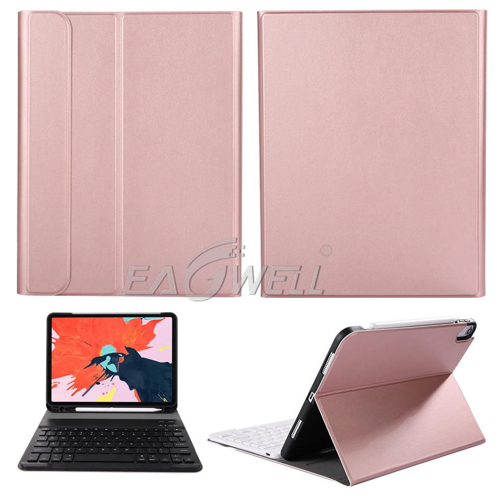 Беспроводная bluetooth-клавиатура для планшета, Чехол для iPad Pro 11, кожаный флип-чехол для iPad Pro 11 с держателем карандаша - Цвет: Rose Gold