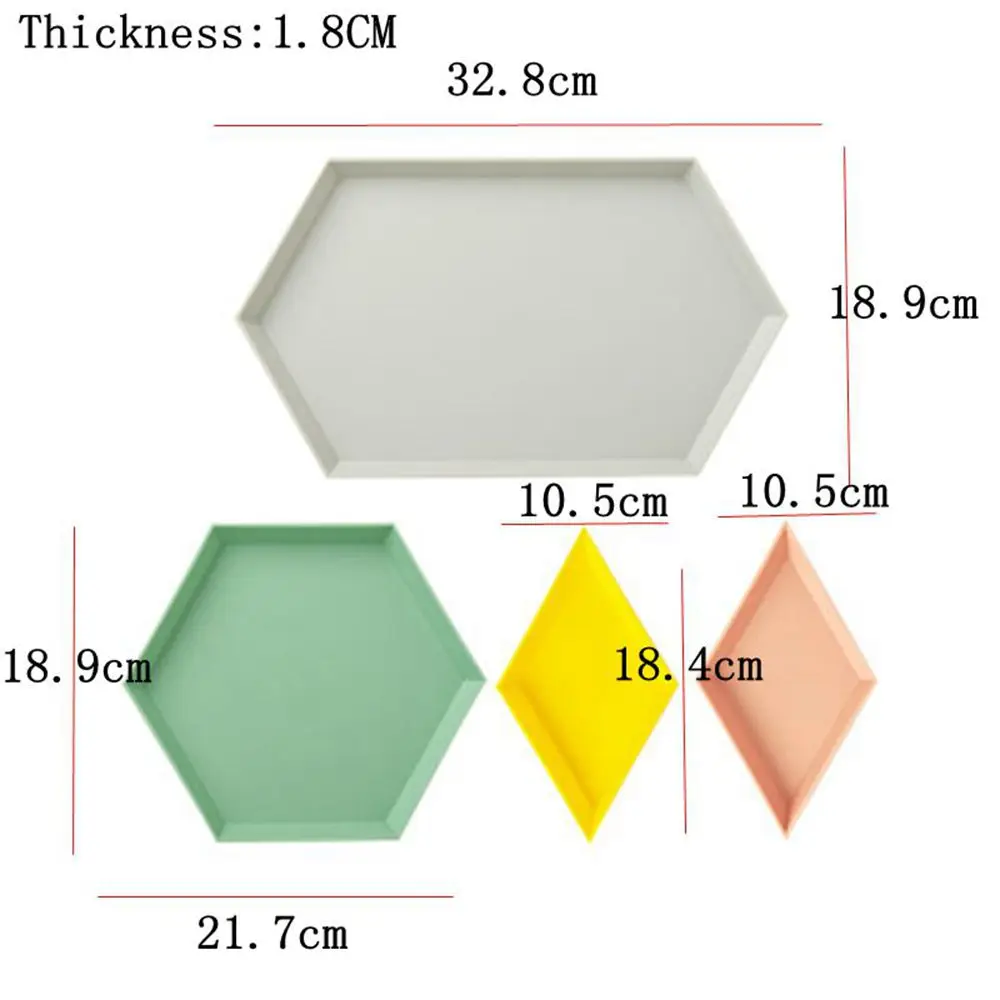 4 шт./компл. лоток для хранения Nordic Стиль многоугольник Настольный Комбинации лоток с геометрическим рисунком фруктов закусок тарелки днем Чай посуда - Цвет: 4pcs