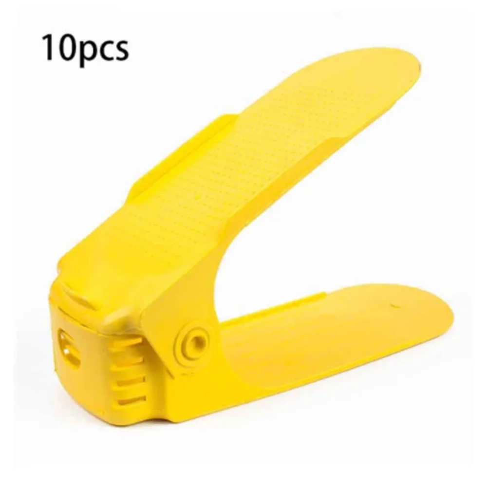 Yellow 10 шт. прочный регулируемый чехол для обуви обувь для хранения обувь поддержка слот Экономия пространства шкаф стенд обувной стеллаж Обувной Ящик - Цвет: Yellow