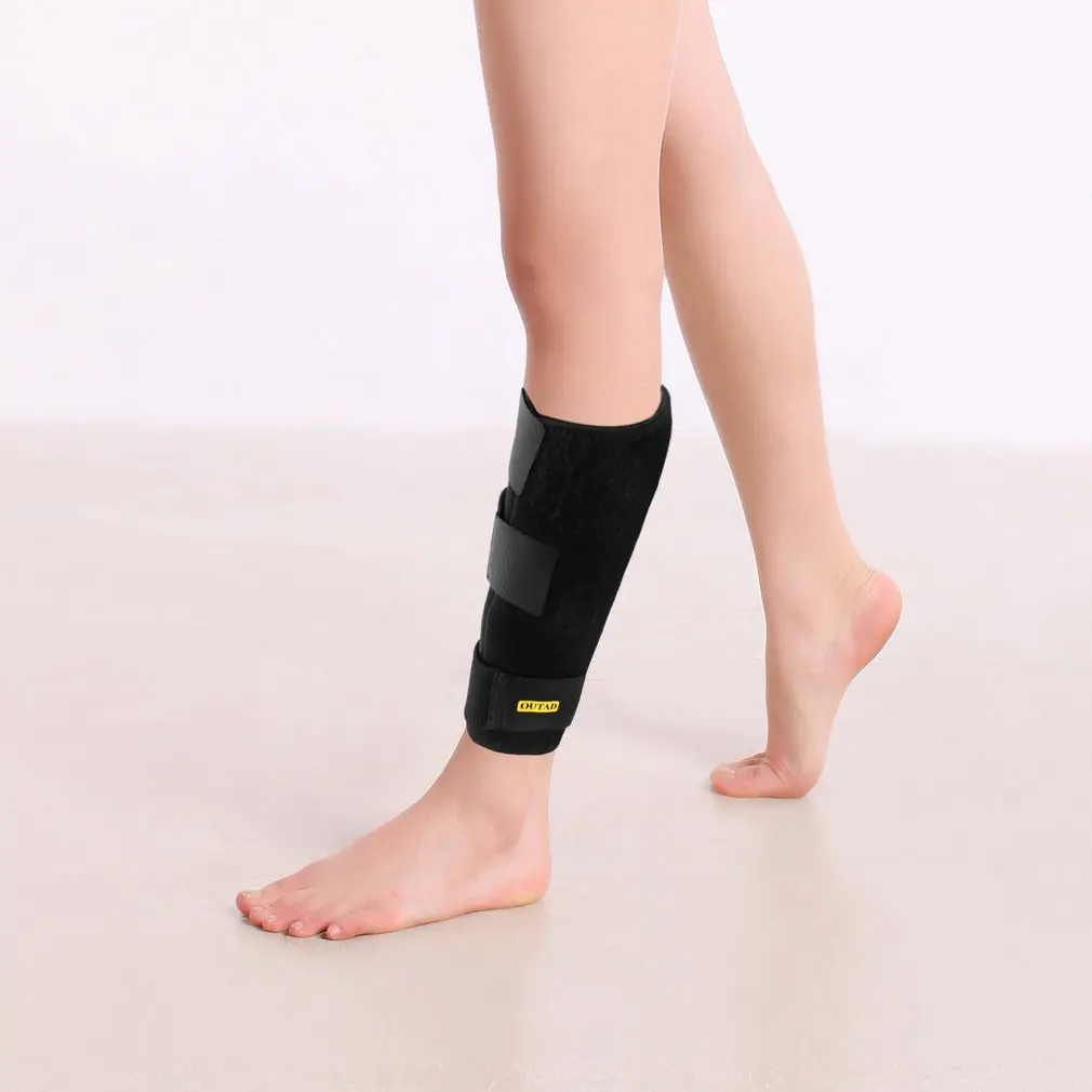 Фиксаж голени Регулируемый Неопреновый голени сплайнты для ног компрессионные обертывания поддержки для растягивания икры боли в мышцах порванных голени травм