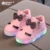 Размер 21-30 Детские светящиеся Кроссовки Kid Princess Bow for Girls LED Shoes Cute Baby Sneakers with Light Shoes Krasovki Luminous