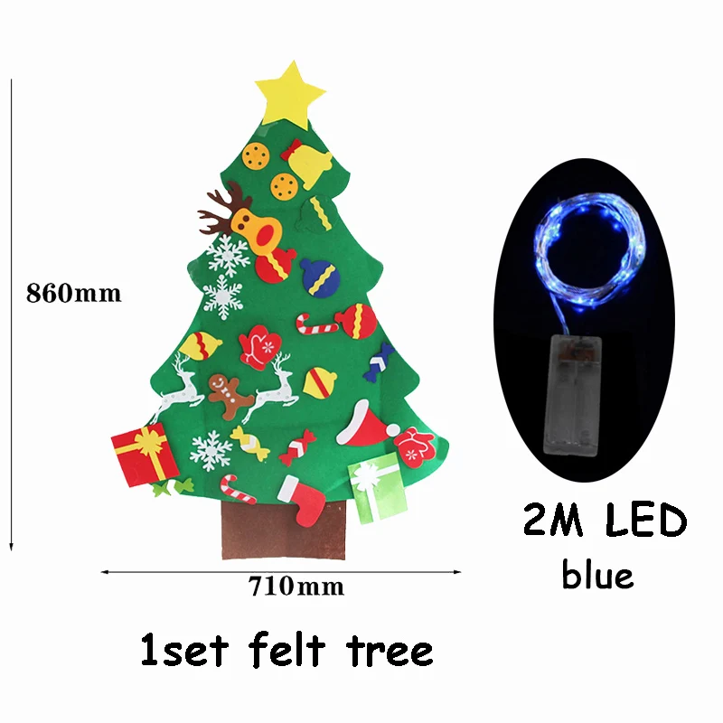 DIY войлочная Рождественская елка, светодиодный Декор для дома, Рождественская елка, рождественские подарки, год, Navidad Noel - Цвет: Style-J