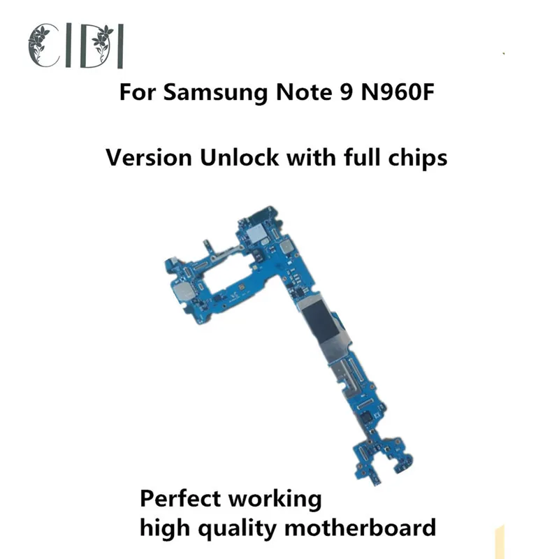 Марка CIDI используется оригинальная материнская плата для Samsung Note 9 N960F разблокированная материнская плата, логическая плата протестированная пластина