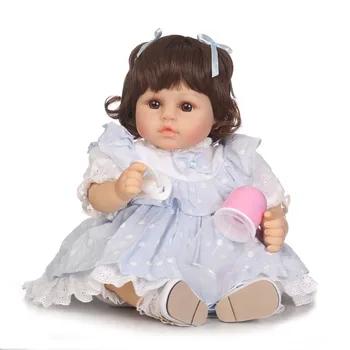 

NPK 47cm reborn dolls soft silicone vinyl baby dolls bebe princess reborn bonecas nice clothing girafa plush doll gift kids toys