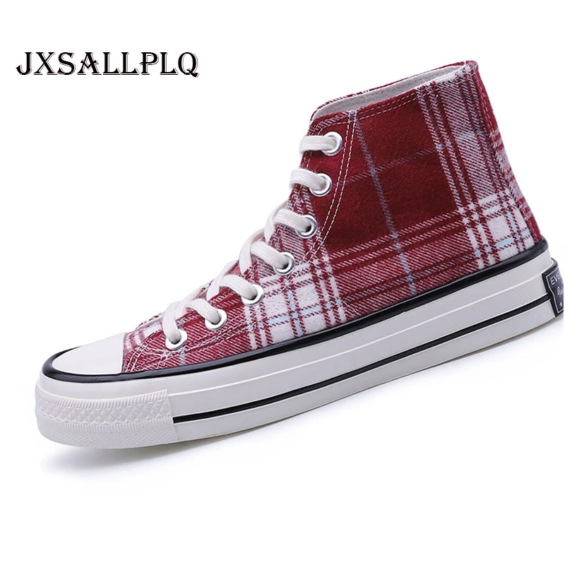 Мужская обувь из Вулканизированной Ткани Классическая парусиновая в клетку