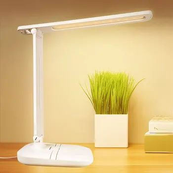 

USB Led Table Desk Lamp Foldable Rechargeable Business Office Table Light Touch Dimmer 3 Colors Temperature Reading Study Lamp