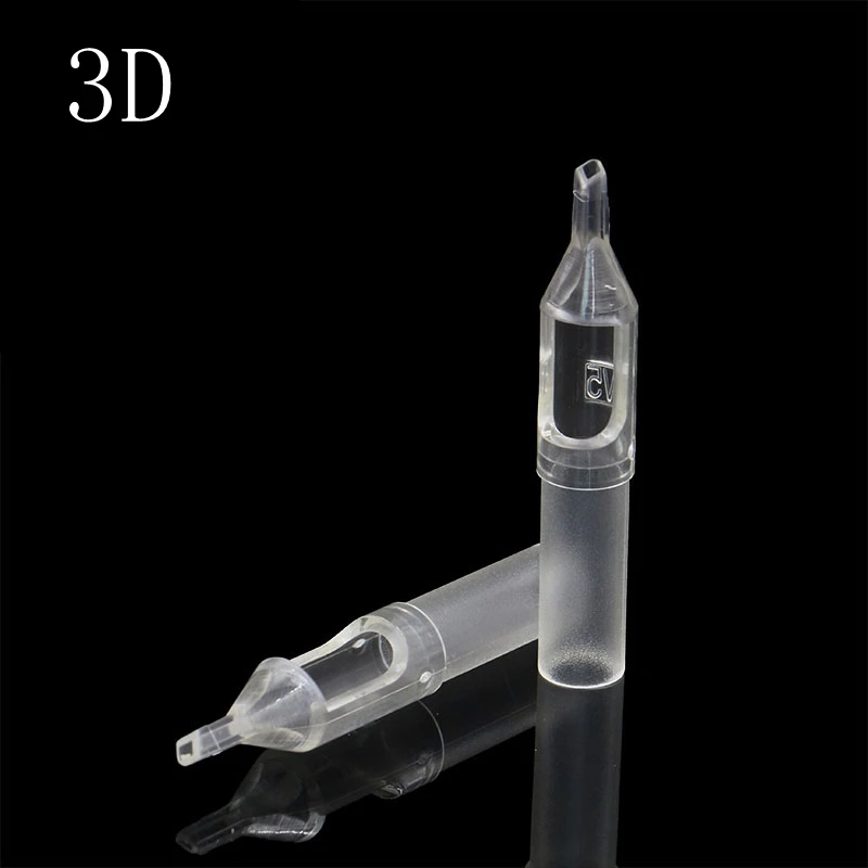Disposable 3D Tattoo Tips 50pcs 3 Diamond Round Size Clear Plastic Sterile Assorted Tatoo Tip For Body Art Free Shipping | Красота и