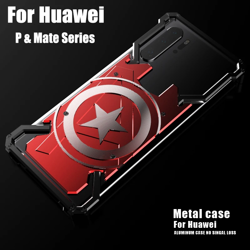 Модный Алюминиевый металлический чехол с рисунком капитана США для Huawei P30 Pro P20 P10