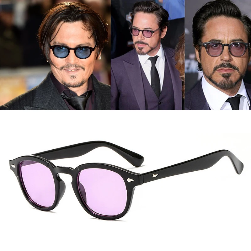 

2019 DPZ Magic Adventure Johnny Depp Glasses Pirates of the Caribbean Tinted rayeds Glasses Tony Stark Men Sun Glasses de sol