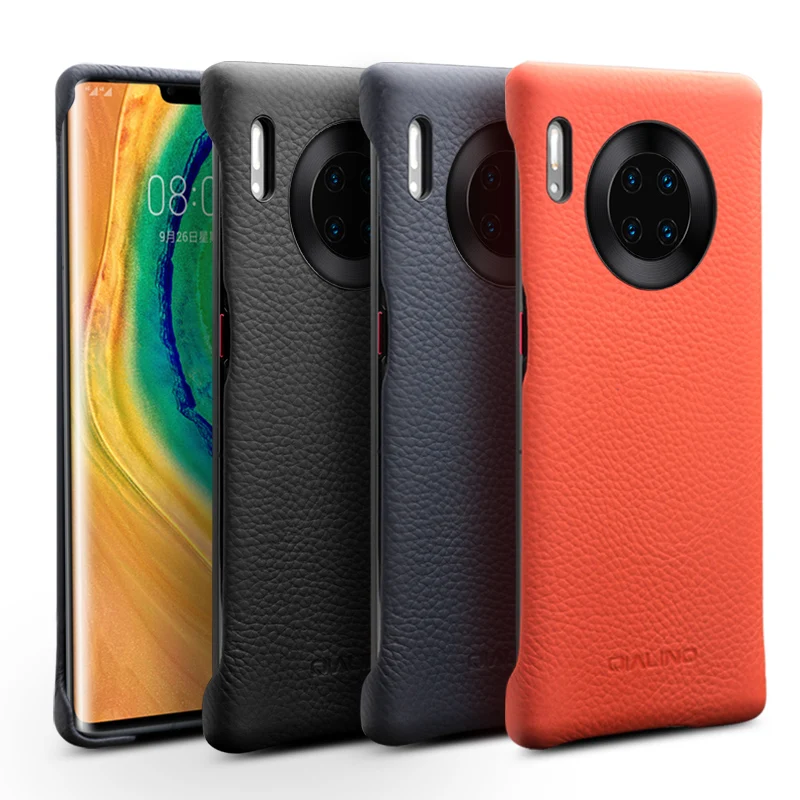 Чехол ручной работы из натуральной кожи для huawei mate 30 Pro 5G, чехол из зернистой кожи, чехол для телефона huawei mate 30 Pro, черный чехол