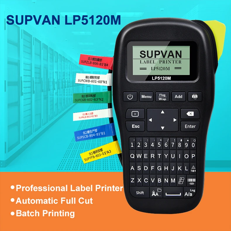 Supvan Hot Portable Labels Printer Printing Machine Wireless Label Maker Industrial Thermal Transfer Labeler Widely Use LP5120M