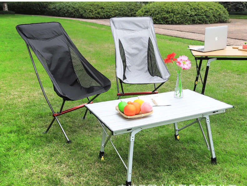 Ultralight High Back Folding Camping Chair Removable Washable Fishing Picnic BBQ Chairs With Carry Bag Heavy Duty Outdoor Stool