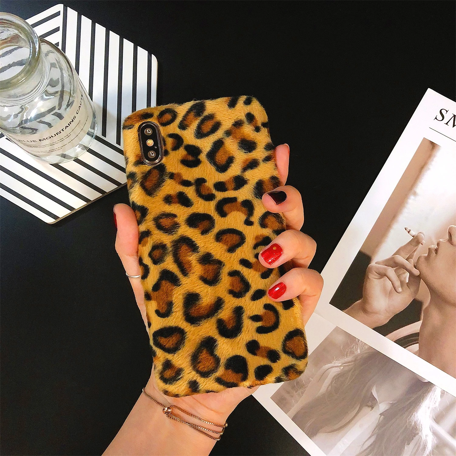 LISCN женский меховой чехол для телефона iphone 6 6splus 7 X XR Xs Max 11 Pro Leopard 8plus Модный