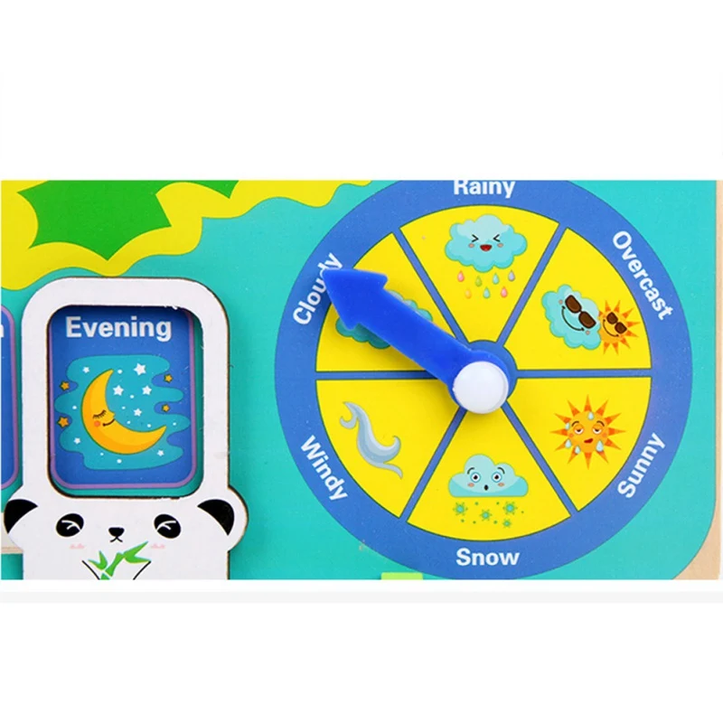  Sorting Toys Wooden Clock Kit Children Educational Teaching Aids Toys Weather Season Calendar Clock - 4000265971924