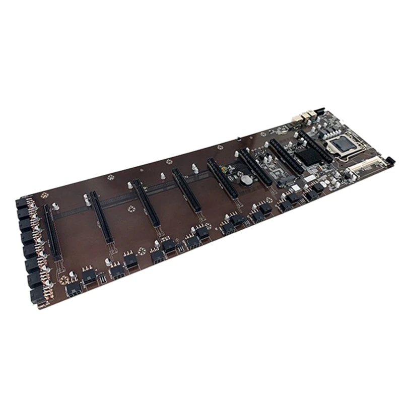 BTC Mining Motherboard B85 DDR3 LGA 1150 8 PCIE 16X Graphics Card Slot 65mm Pitch Support 8G for ETH ZEC ETC Miner | Компьютеры и офис
