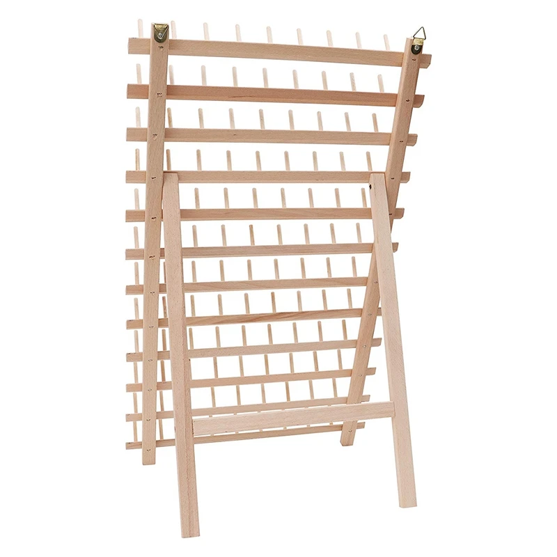 

Foldable Wooden Thread Rack Holder,120 Spool Cone Bobbins Spools Stand, Thread Organiser, Wall Mount Spool Holder, Machine Sewin