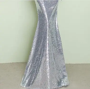 Серебристый Вечернее платье с оборками и открытыми плечами Robe De Soiree, вечернее платье с вырезом лодочкой и рукавом до локтя, новинка, вечернее платье русалки F297 - Цвет: Серебристый
