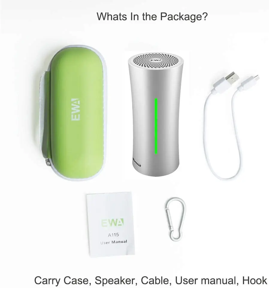 EWA A115 100 Hours+ Playback Time Bluetooth Portable Speaker Bass Radiator Small Dual Wireless Stereo(TWS) 66ft Wireless Range EWA A115 100 Hours+ Playback Time Bluetooth Portable Speaker Bass Radiator Small Dual Wireless Stereo(TWS) 66ft Wireless Range
