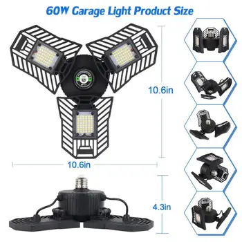 

High Bay Light led Garage Lamp 144LED 8000LM Super Bright E26 80W 85-265V Waterproof Industrial Lights for Warehouses