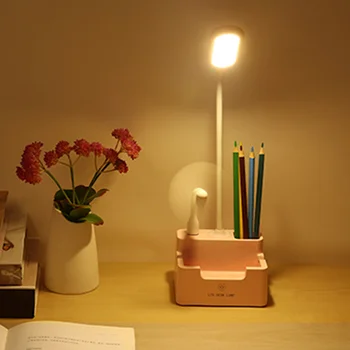 

Touch USB Pen Holder Desk Lamp With Fan Desktop Office Bedroom Charging Reading Lamp LED Eye Protection Table Lamp