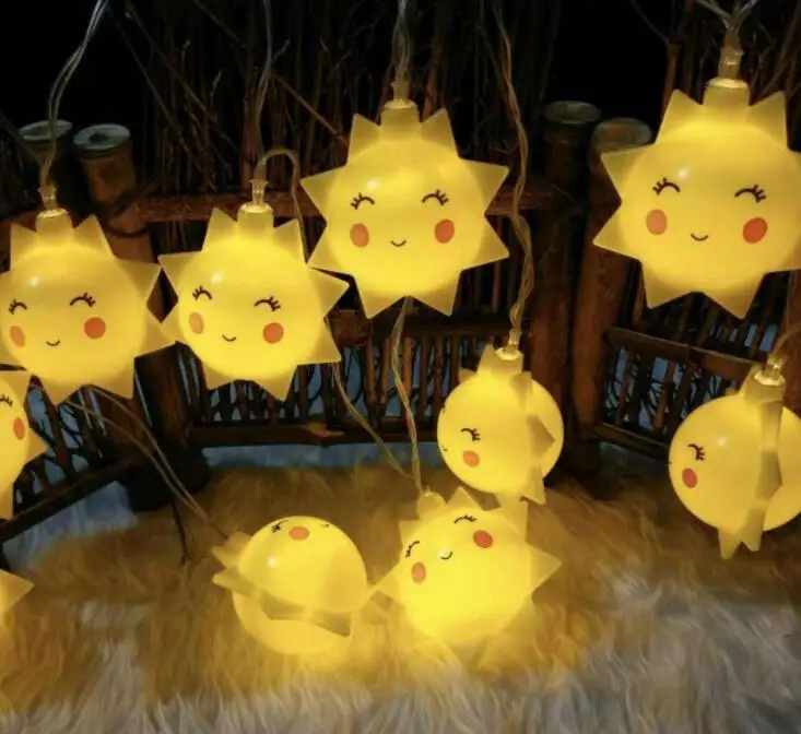 

Led sunflower lamp string children's room decoration lovely battery box lamp string
