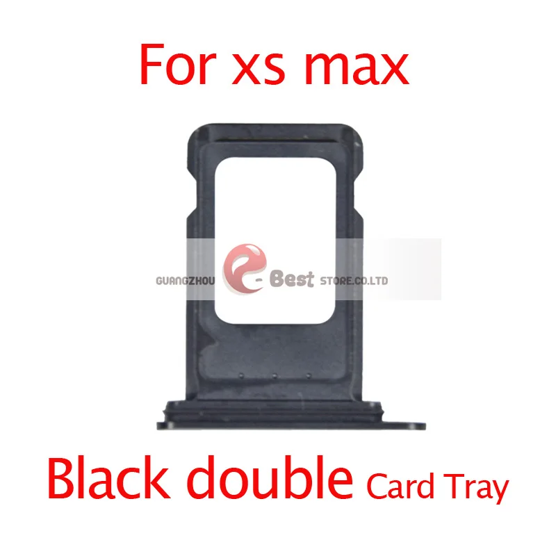 Новинка для iPhone X XR XS MAX Одиночная и двойная Мобильная sim-карта держатель лотка Замена слота - Цвет: XS max Black  double