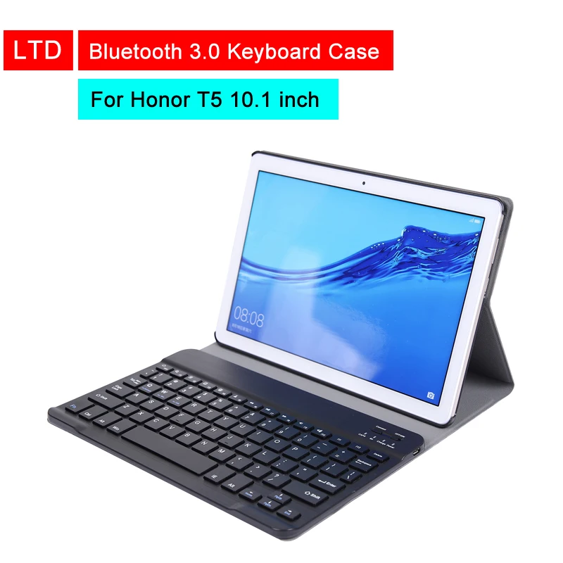 

Bluetooth 3.0 Keyboard Case For Honor Tablet T5 10.1 inch Leather Flip Protective Keyboard Cover With Stand Holder Function