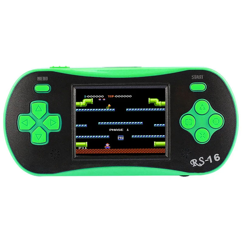 Rs-16 детский Классический Портативный Видео игровой плеер 2,5 дюймов 8 бит игровая консоль встроенный 260 классические игры зеленый