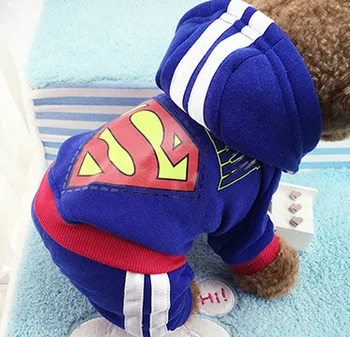 

4 Legs Dog Pet Superman Batman Pet Dog Cat Hoodie Sweater For Bulldog Puppy Autumn Winter Warm dog clothes