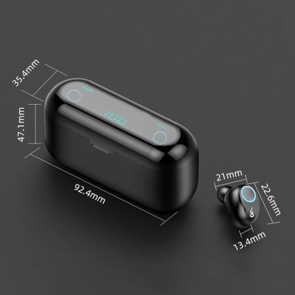 TWS mini 5,0 Bluetooth наушники 8D стерео гарнитуры настоящие Беспроводные наушники с дисплеем питания 2600 мАч зарядный чехол earburds