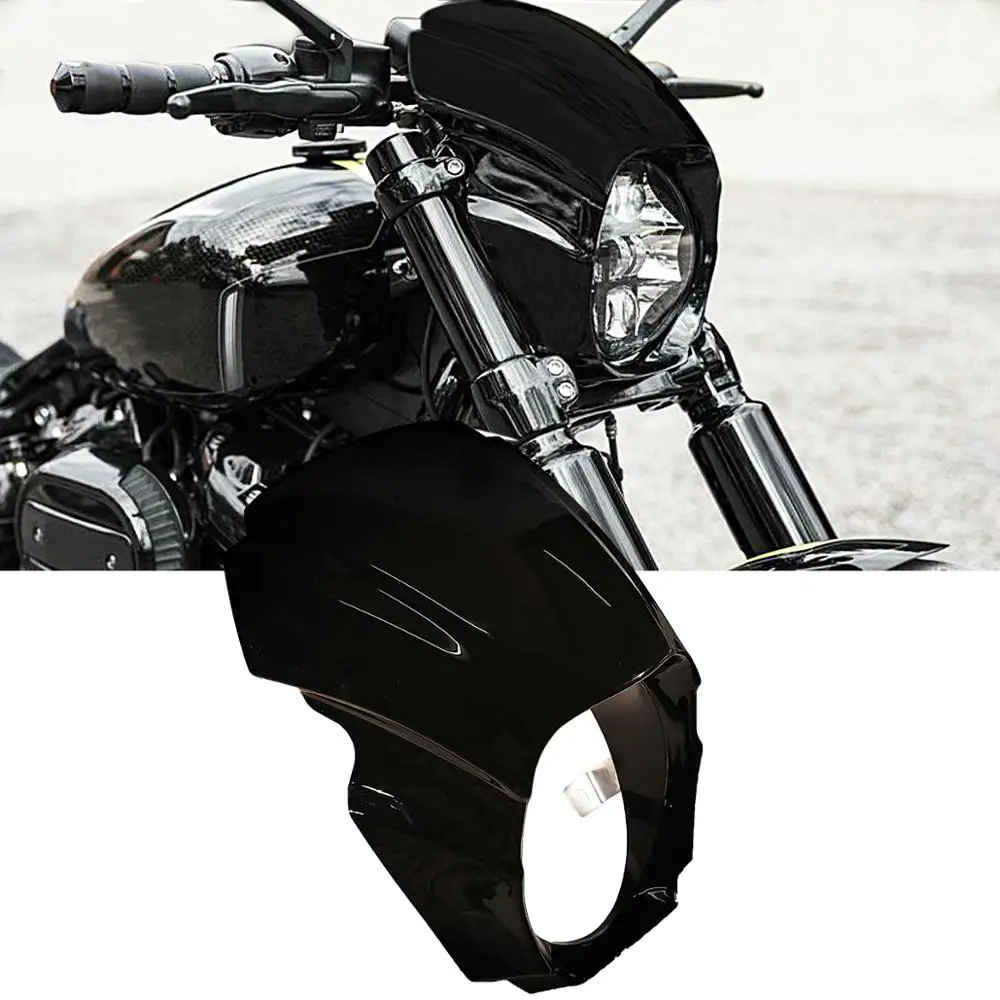 Gloss Black Headlight Fairing Cover For Harley Softail Breakout FXBR FXBRS 2018 2019 2020