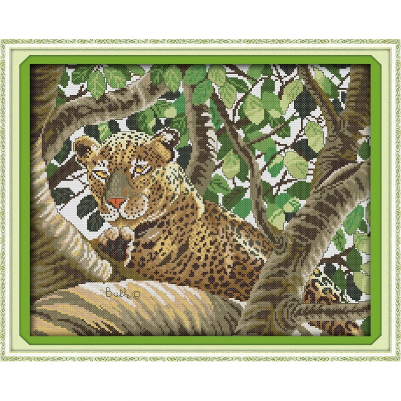 Everlasting love Leopard Китайский Набор для вышивки крестом экологический хлопок прозрачный Печатный 11 14CT DIY рождественские подарки для дома