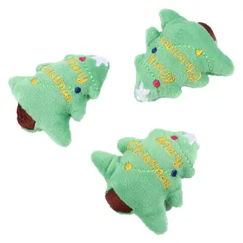 

3Pcs Adorable Christmas Tree Cat Teething Toy Cat Soft Plush Creative Toy Pet Cat Toy Plush Toy Christmas Tree Chew Toy