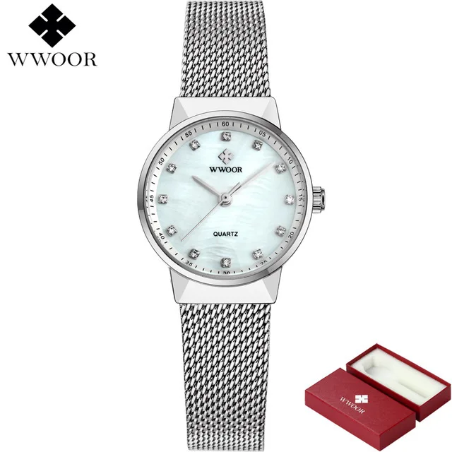 

Wwoor WWOOR 8825 Simple Clean Steel Mesh Belt Men Watch Ultra-Thin Calendar Waterproof Quartz Watch