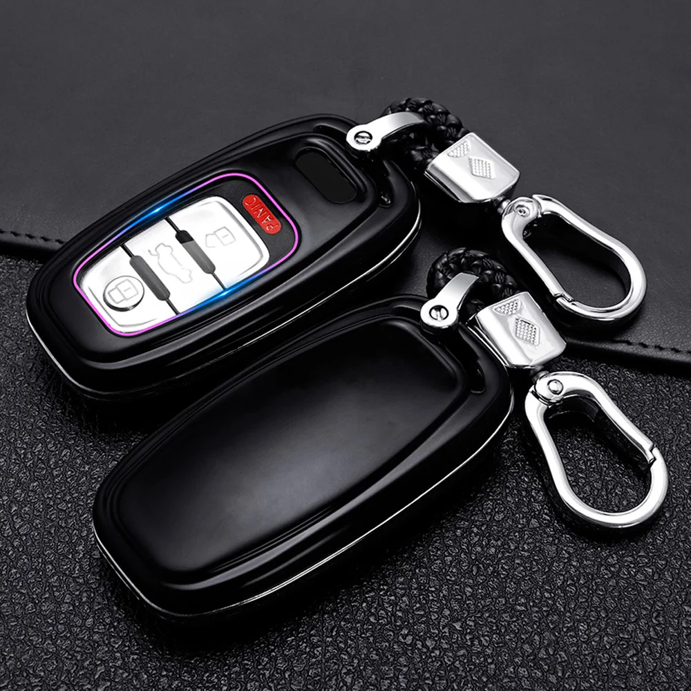 

ABS Car Key Case Auto Key Protection Cover For Audi A1 A2 A3 A4 A5 A6 A7 A8 Quattro Q3 Q5 Q7 2009 2010 - 2015 Car Holder Shell