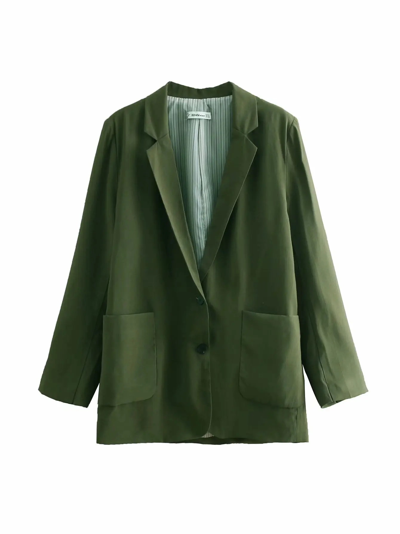 

2019 Western Style Stripes Lining Dual Pocket Two-Button Suit Jacket Women's Y-9177