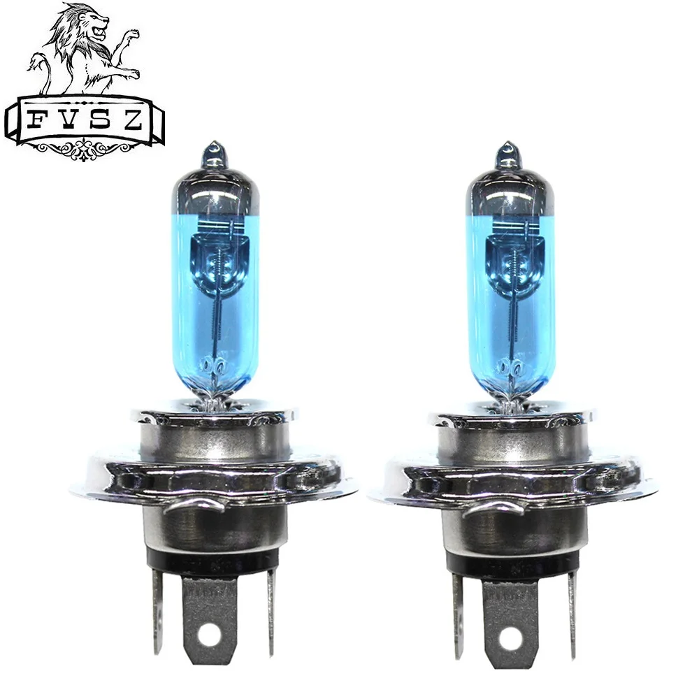 2Pcs HOD H4 12V 100W Автомобильная галогенная лампа фары 2400lm 6000K Ультра-яркие белые Автомобильные фары головная лампа-синий(DC12V 2 Pcs