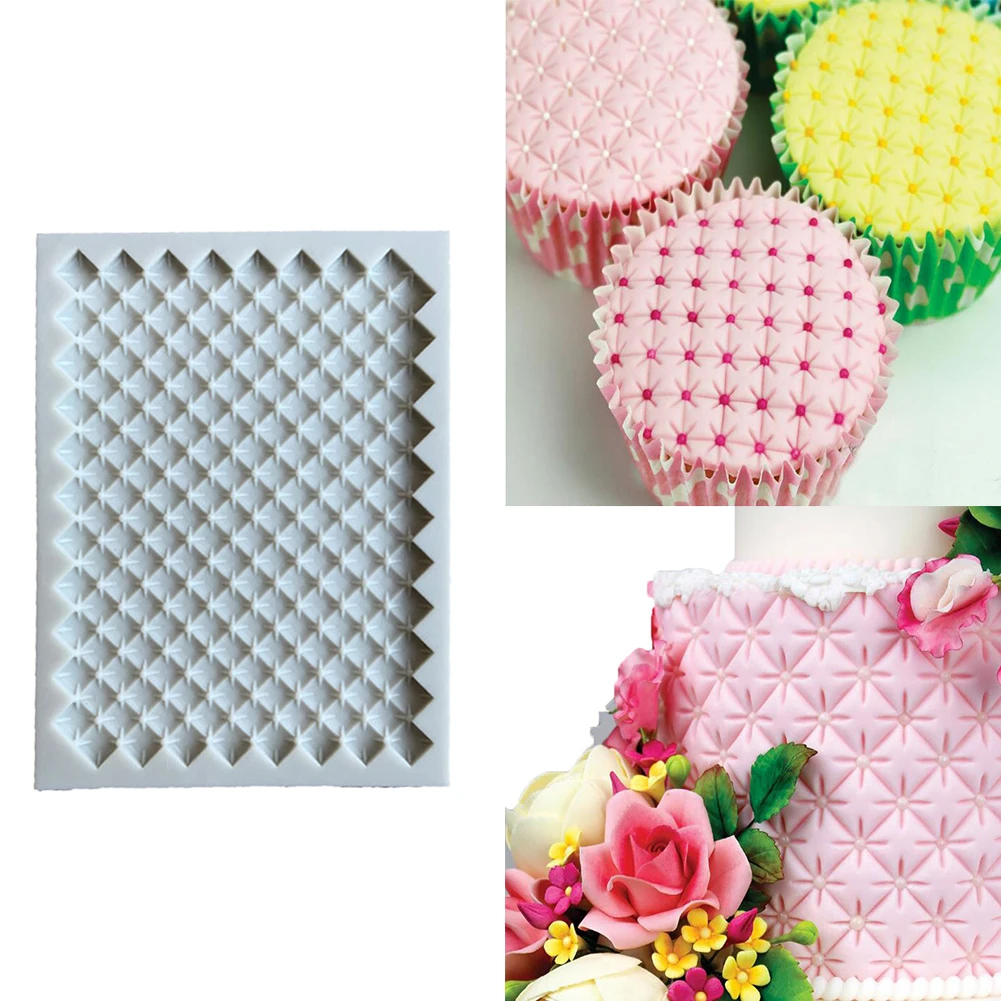 

Sugarcraft Decorating Tools Wedding Mat Fondant Mold Embosser Knitting Pattern Cake Border Baking Kitchen DIY Pastry Silicone