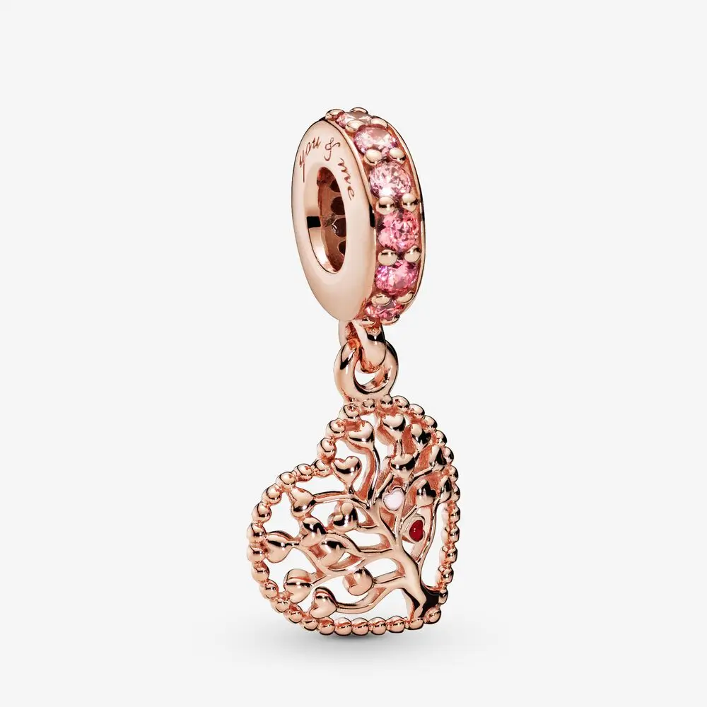 

Fashion Jewelry 925 Sterling Silver Beads Tree of Love Dangle Charm Fit Original Pandora Bracelets Women DIY Gift