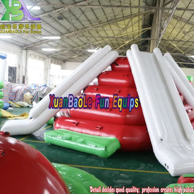 Red N White Adults/Children Floating Inflatable Climbing Water Tower Slide For Lake Or Sea 3