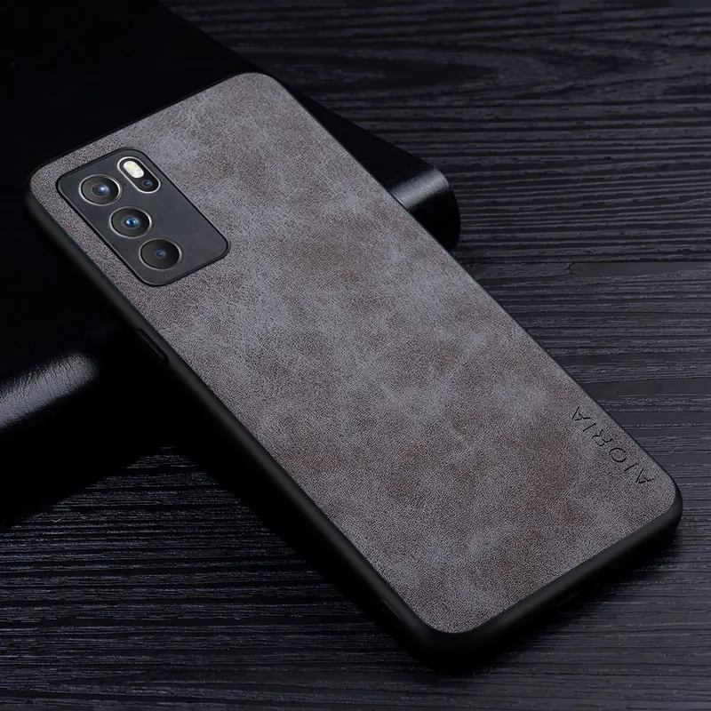 Premium PU Leathe Phone Case for Oppo Reno 6 Pro Plus Scratch-Resistant Solid Color Cover for Oppo Reno6 Pro Plus 4G 5G Case best case for android phone Cases For OPPO