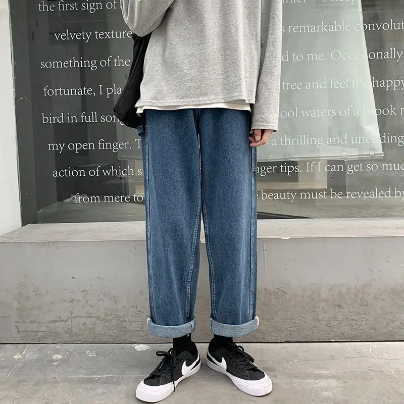 

2020 Autumn And WinterNew Men's Young And Fashionable Pure Color Casual Jeans Pants Size M-3XL