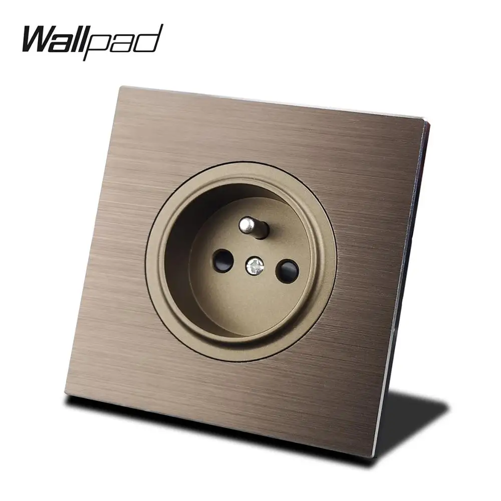 wallpad tomada eletrica painel de aluminio escovado quadro 01