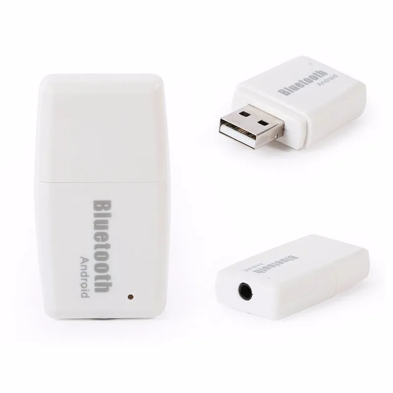 Белый беспроводной Bluetooth 4,1+ EDR USB вспомогательный аудиоресивер адаптер для Android телефона iPhone для iPad