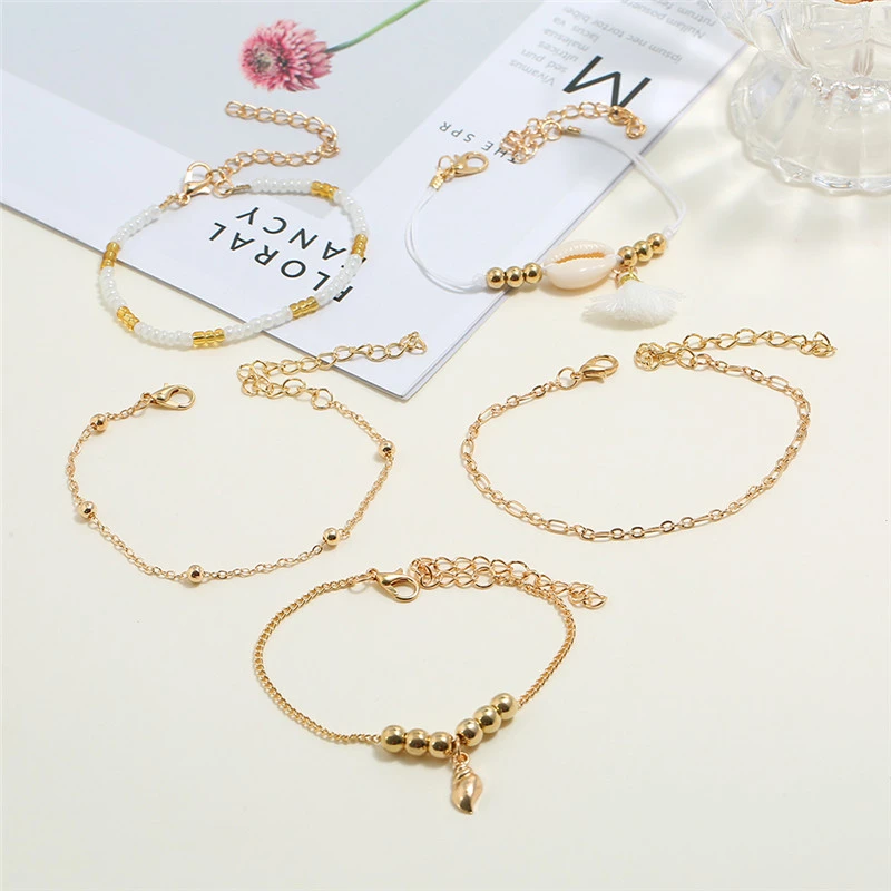 Модные женские Набор браслетов из бусин Винтажные Ювелирные изделия Boho черепаха карта шарм браслеты и браслеты для девушек цепи женские аксессуары