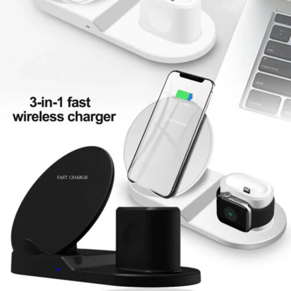 Wireless Charger 3 in 1 Wireless Charging Stand For Apple Watch Airpods for iPhone X Xs Fast Wireless Charger Dock