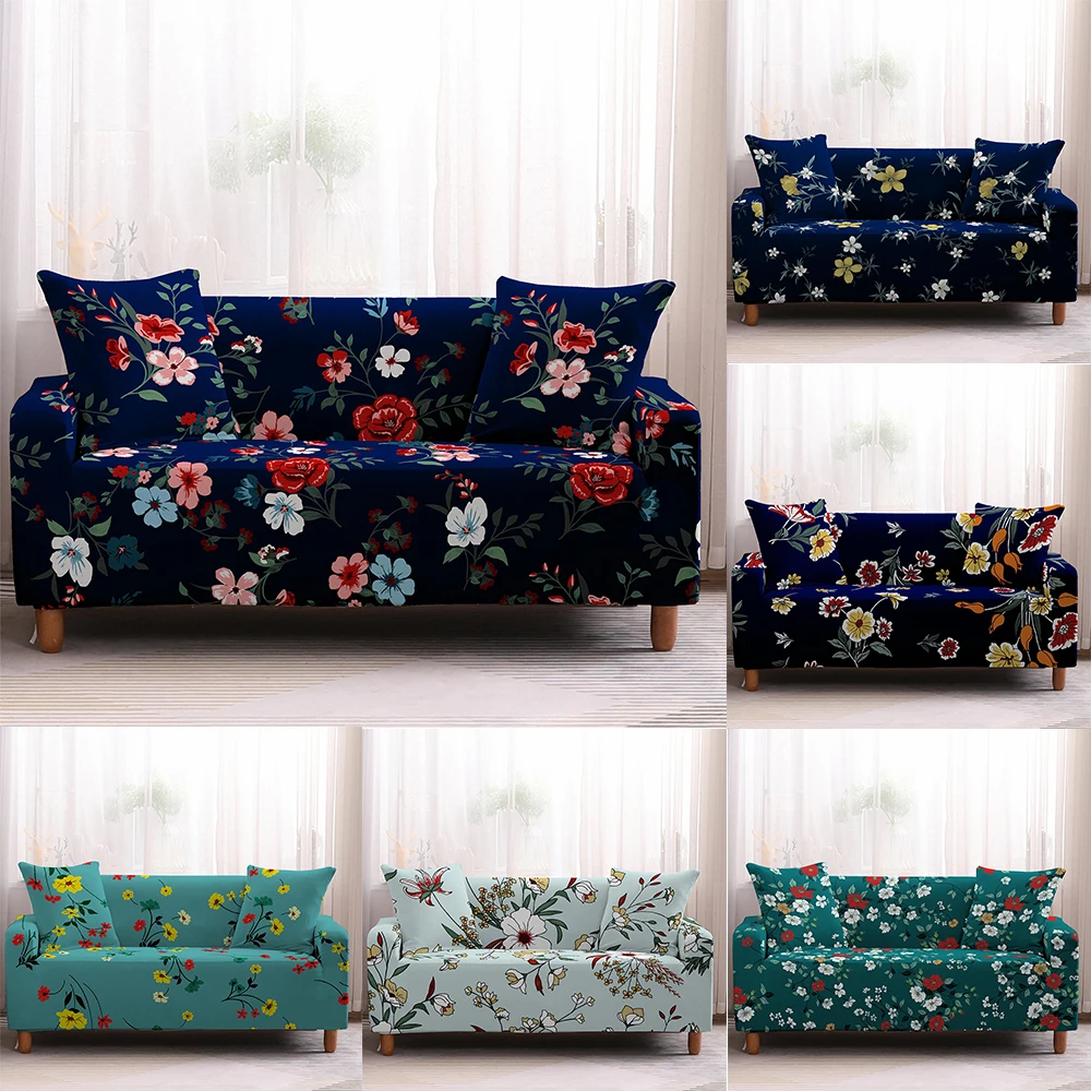 

DIDI NEW Flowers Pattern Sofa Cover Cotton Elastic Stretch Couch Cover Universal Sofa Covers for Living Room Single Home Decor