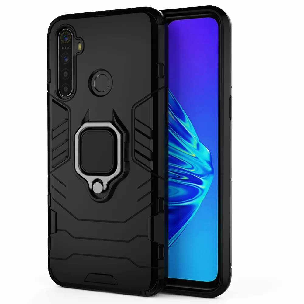 For Realme 5 Case RMX1911 Magnetic Car Shockproof Ring Armor Cover For OPPO Realme 5 Pro RMX1971 Realme5 5pro Coque Skin Fundas phone belt pouch